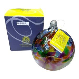 KITRAS Hand Blown Art Glass Tree Of Life Enchantment 6" Large Orb Ball Ornament